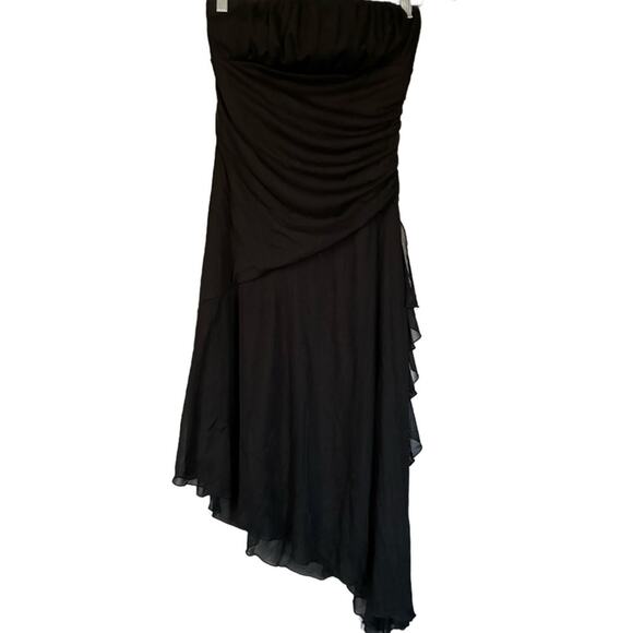 Whimsigoth Vintage y2K black witchyCore Asymmetrical Hem Dress Goth Size M - Picture 8 of 8